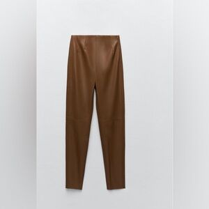 ZARA High-waisted Faux Leather Leggings
